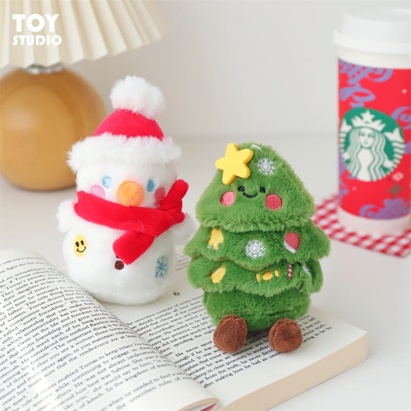 Bonito árvore de natal boneco de neve boneca pingente natal criativo casal pingente presente do estudante boneca de pelú
