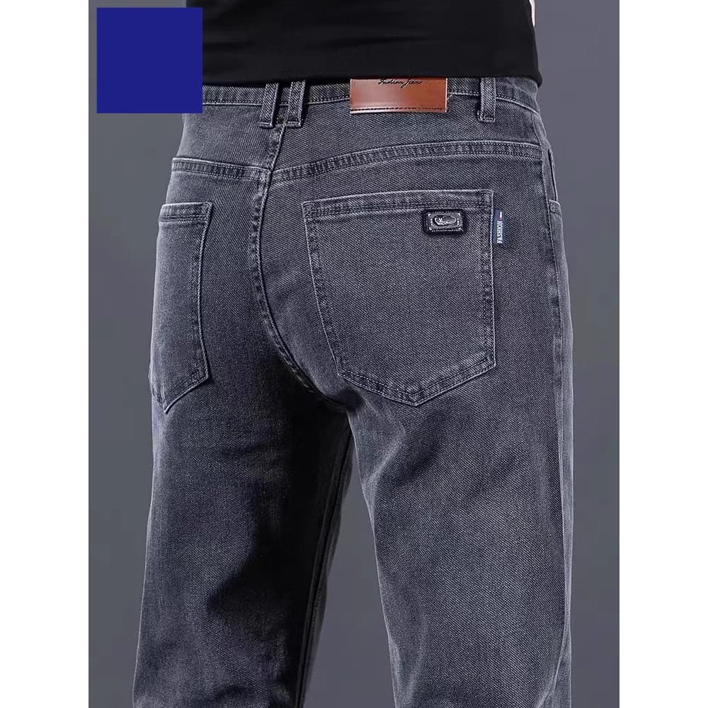 Calças de brim casuais masculinas primavera verão em linha reta negócios estiramento calças casuais verão estilo fino 20