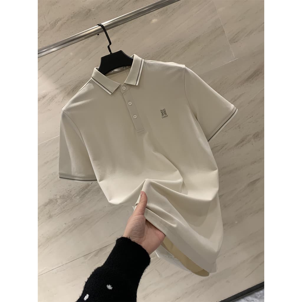 Etiqueta de corte de mercadorias de gabinete Série H Yuan!Refrescante Respirável!Camisa Polo masculina de verão grande e