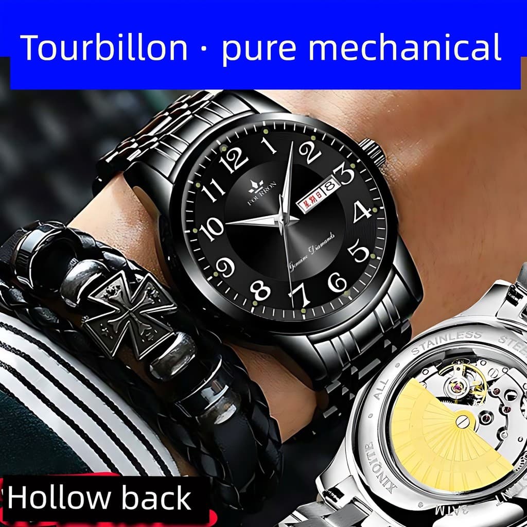 relogio masculino T Tourbillon Relógio Mecânico Puro Fundo Transparente Relógio Totalmente Automático Masculino Digital