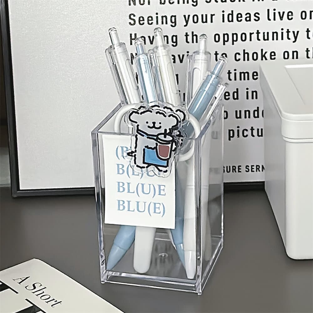 Evento presente estilo Desktop transparente acrílico Muji escritório caneta titular caixa de armazenamento de papelaria