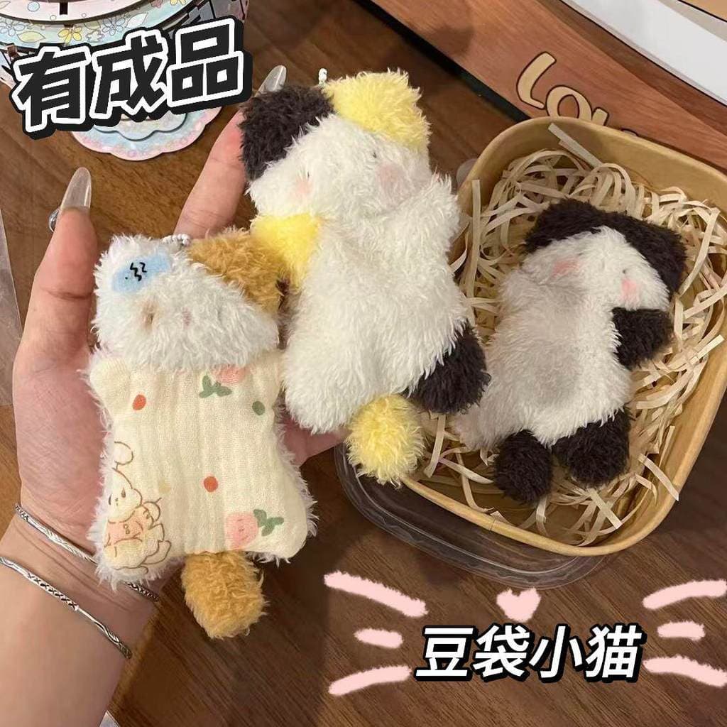 Saco de feijão calmante feito à mão gatinho boneca terminada Sanhua gato pingente diy Material presente caseiro para men