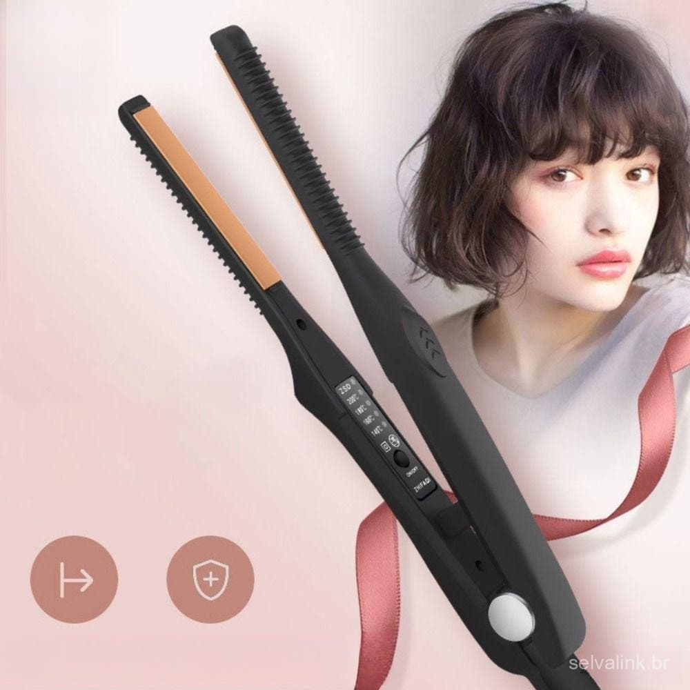 OKDEALS Mini Modelador De Cabelo , Alisador Elétrico Portátil 2 Em 1 Curto Chapinha