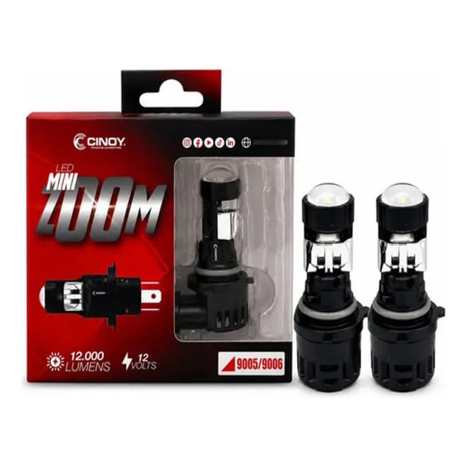 Lampada Super Led Cinoy 12.000l Hb3 Hb4 Mini Zoom 12v 6000k