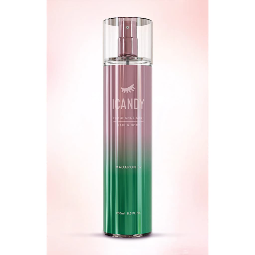 Body Splash ICANDY Delicius Macaron Pistachio 37 250ml Fragrâncias Doces e Delicadas