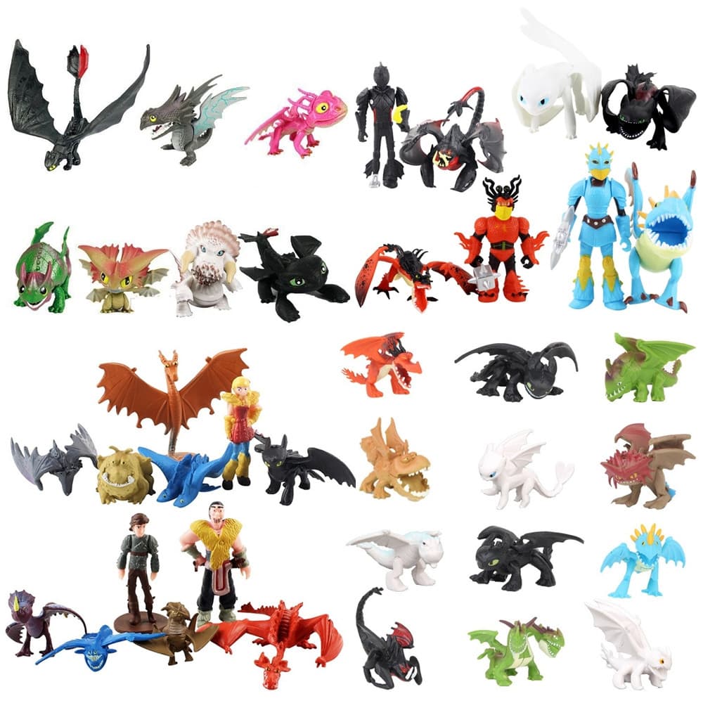 6 estilos disponíveis, 8 peças/12 peças/conjunto. Anime "Como Treinar Seu Dragão" Chirp, Night Fury, Toothless, mini fig