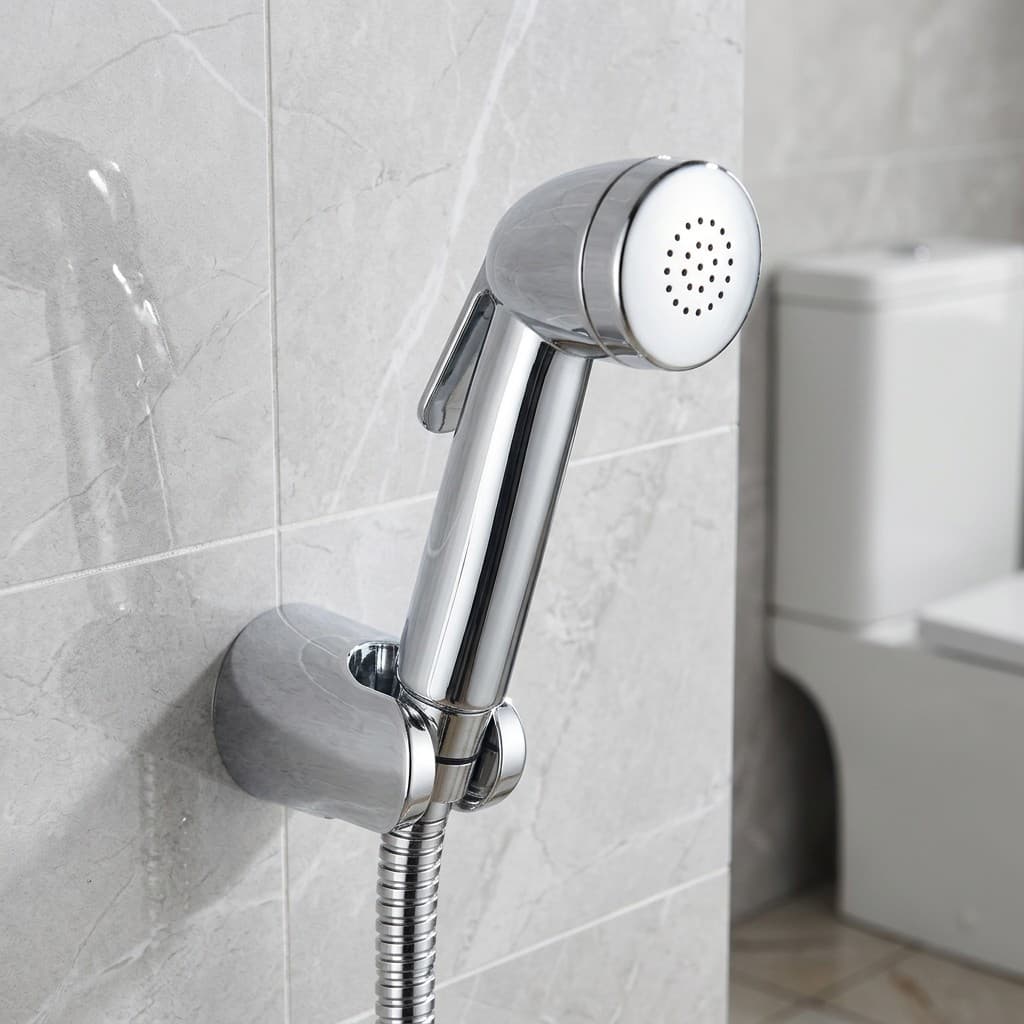 Pulverizador De Bidet Manual Chuveirinho Parede Banheiro Luxo Cromado Gatilho Ergonomico Anti Vazamento