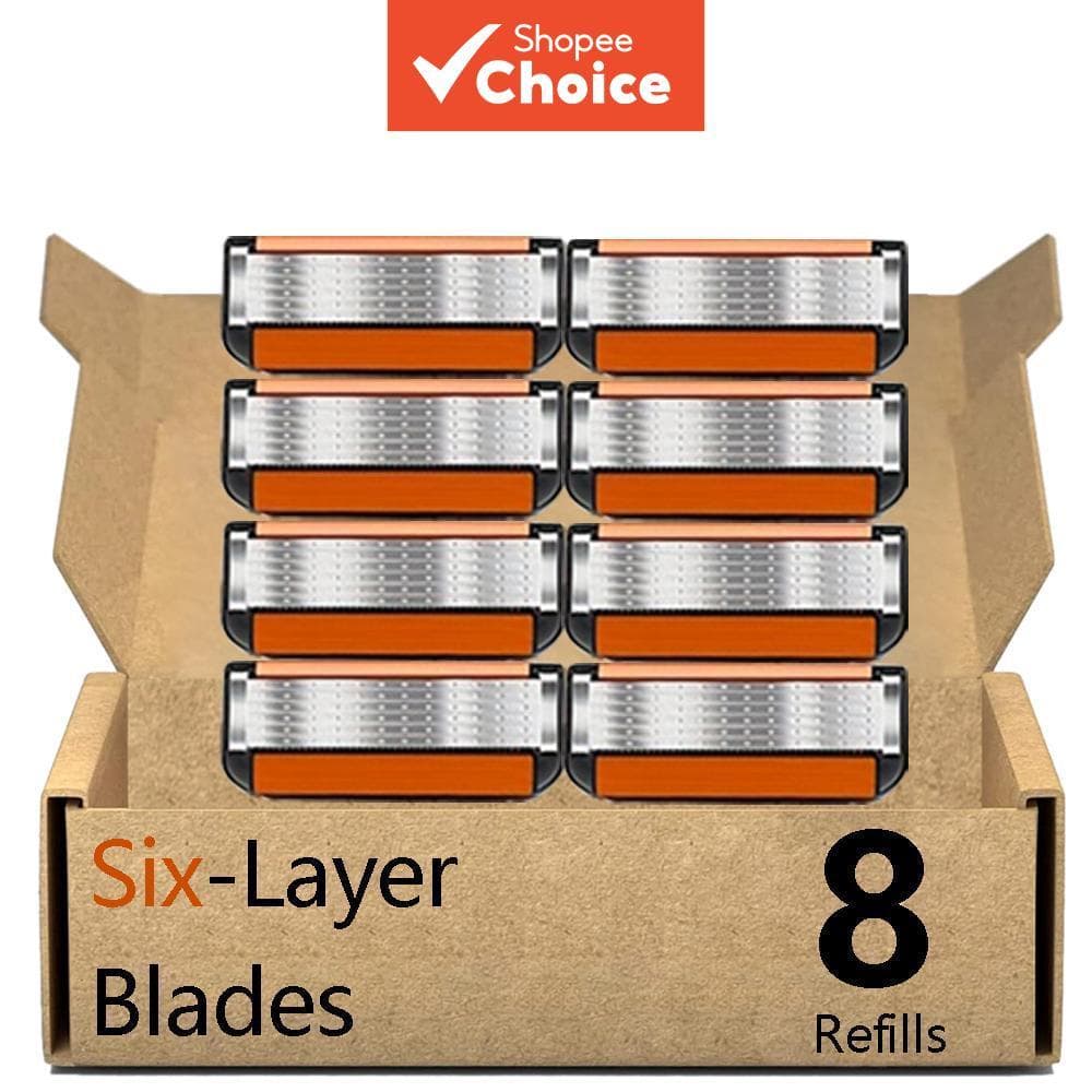 Conjunto De Recarga Masculino De 8 Lâminas-Compatível Com Gillette Fusion 5 Proglide Proshield , Substituição De Ferrame