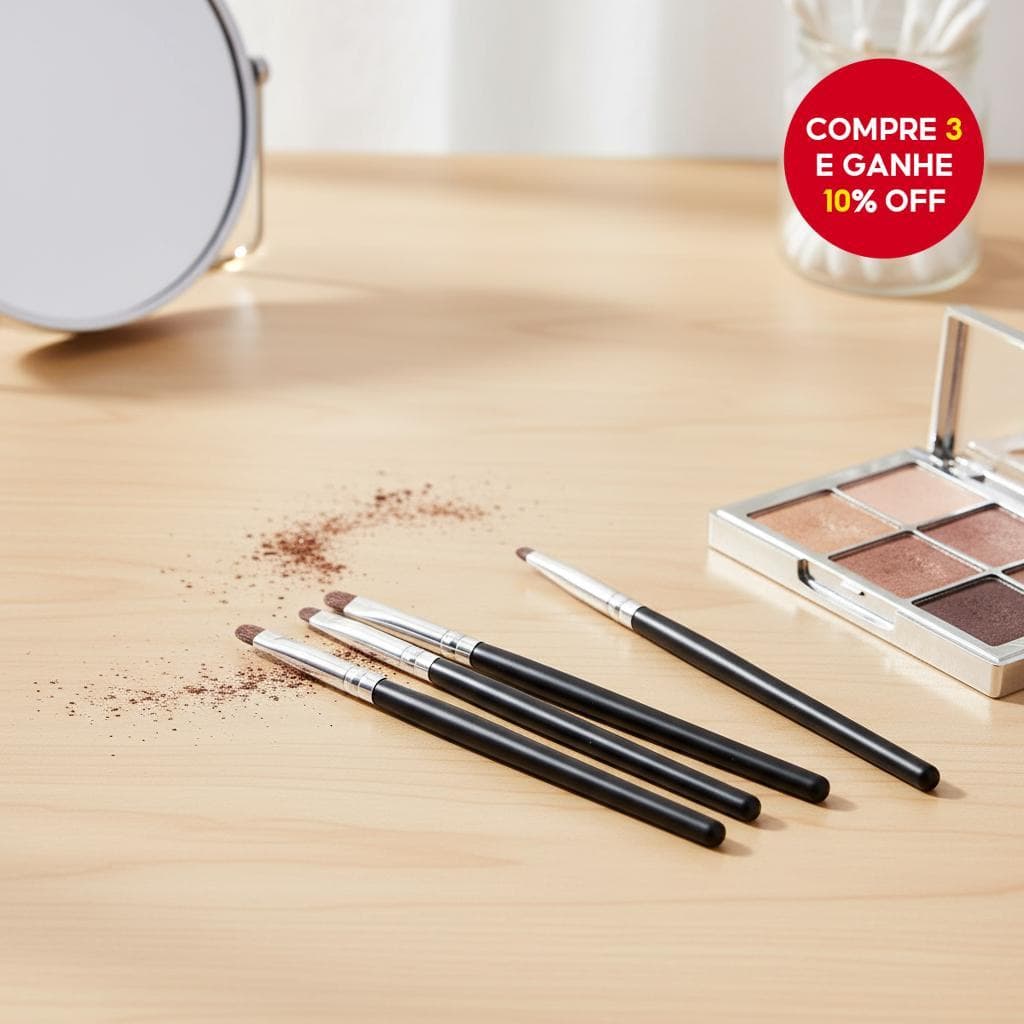 Conjunto de 4 Pincéis para Esfumar e Delinear Olhos, Ferramentas de Maquiagem Fina, Pincéis para Misturar Sombra, Ideal