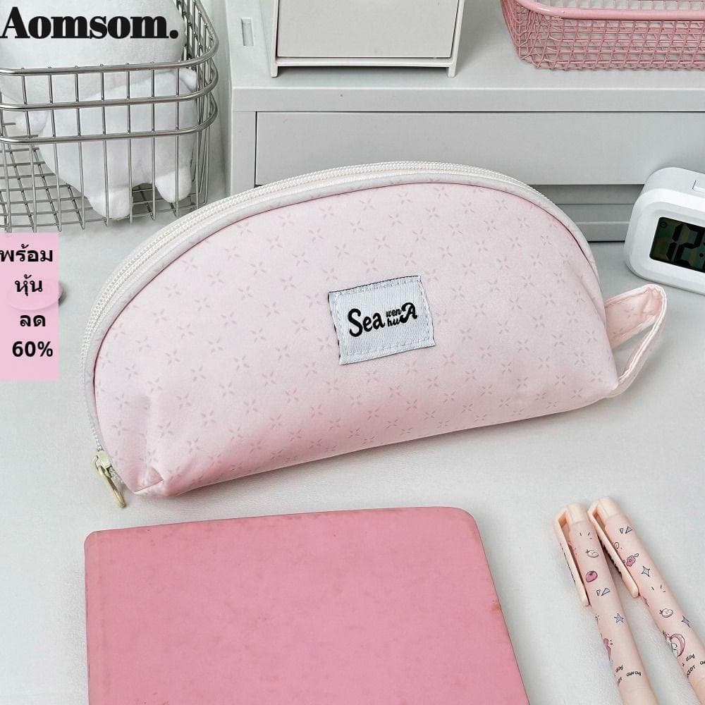 AOMSOM 1 Peça De Lápis , Com Alça , Bolsa De Caneta Rosa Papelaria De Grande Capacidade INS Para Estudantes