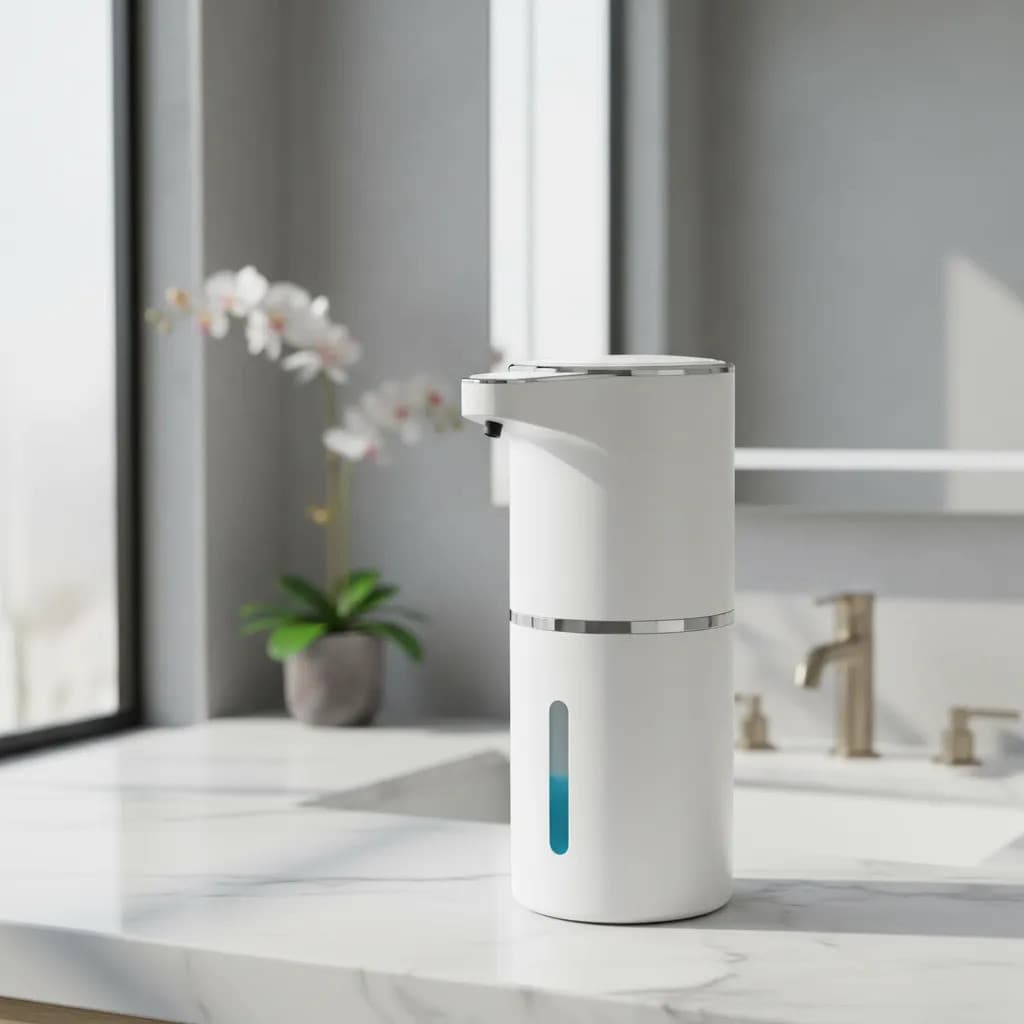 Dispenser Automático Sabão Espuma Sensor Recarregável Usb Branco