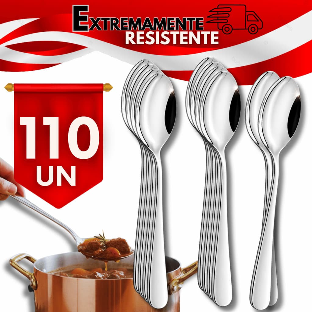Jogo Colheres Sopa Mesas Aço Inox Refeição Cozinha Restaurante Buffet Mesa Posta Talheres Utensílios