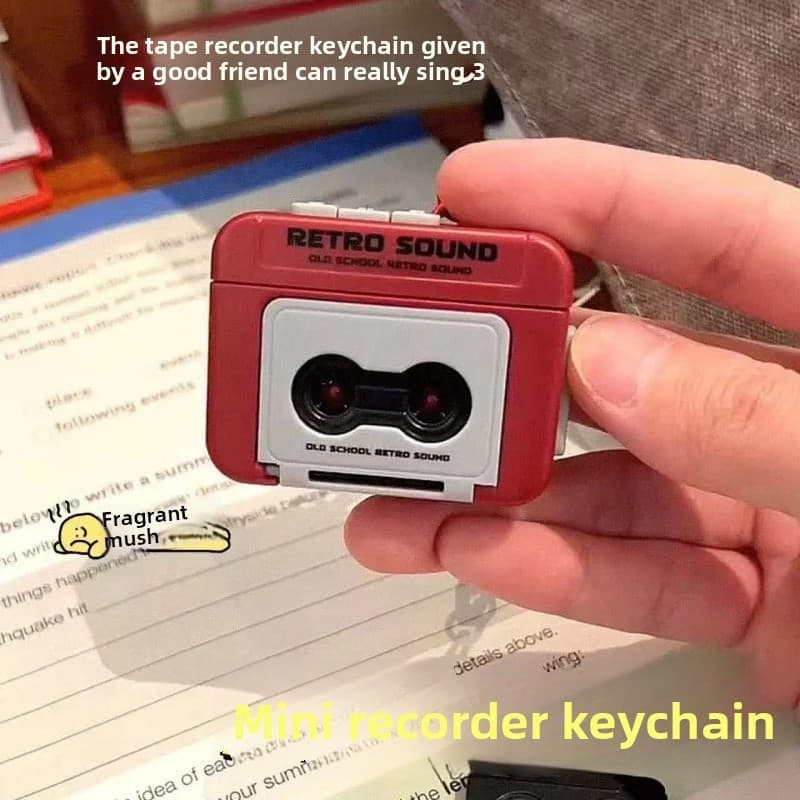 Chaveiro Mini Gravador Vintage – Ornamento Divertido Com Pingente De Caixa De Música , Lindo Presente De Venda Quente Pa