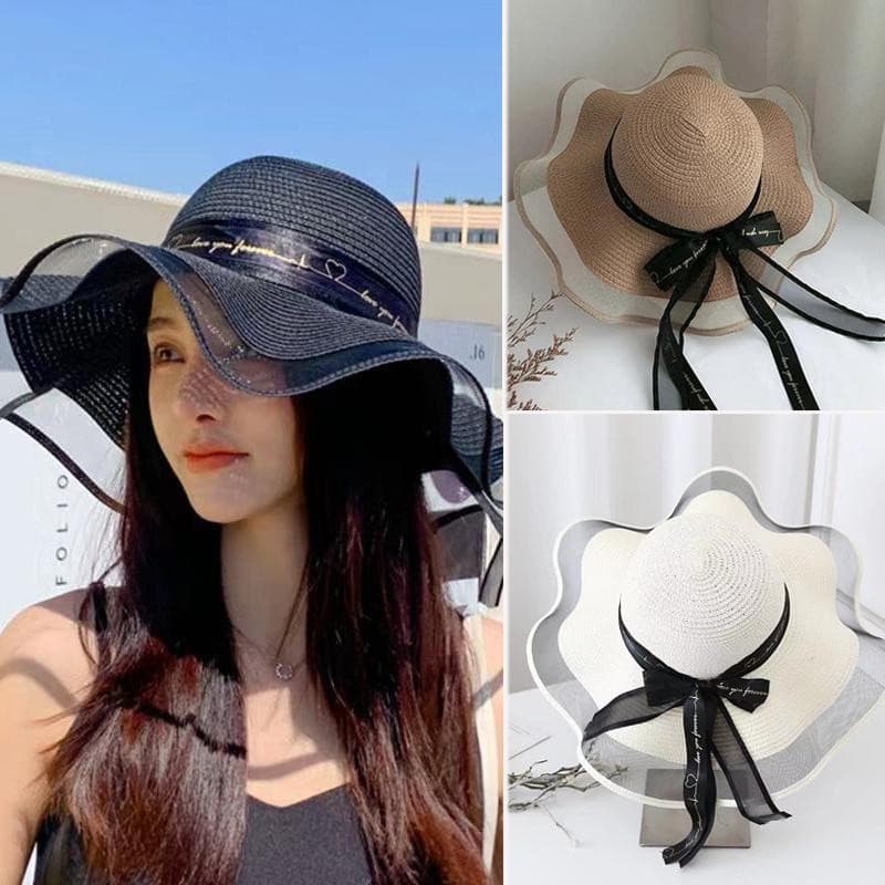 Floppy Foldable Ladies Straw Beach Chapéu De Sol Feminino De Verão