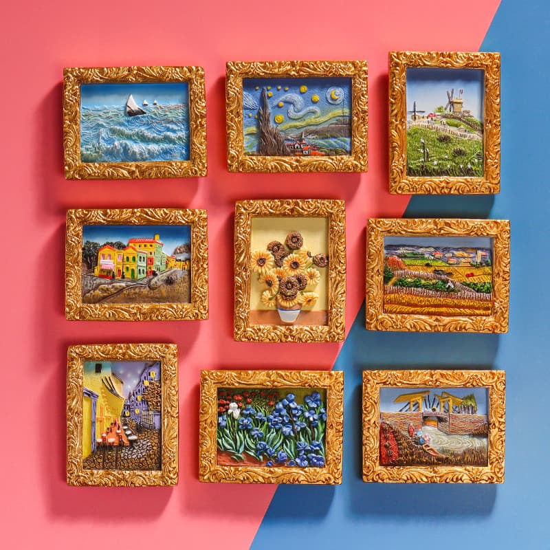 Ímã De Geladeira 3D Céu Estrelado Girassol Nórdico INS Resina Adesivo Magnético Arte Decoração De Casa