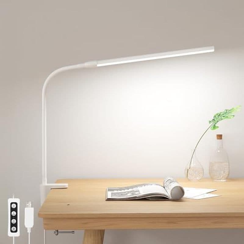 Lepro Clip on Desk Lamp LED Luz De Leitura Regulável USB Pequena Braçadeira Lâmpada Com 3 Modos De Cor 10 Brilho , Mesa