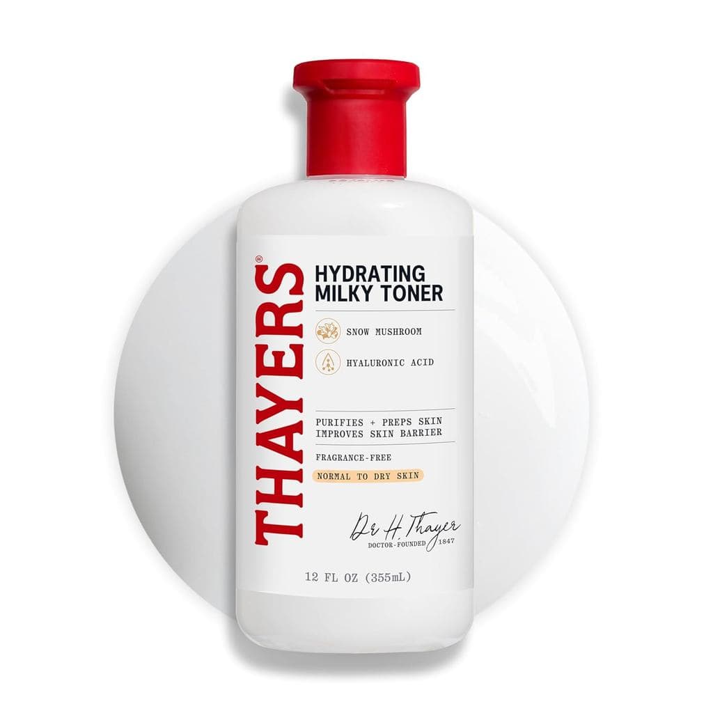 THAYERS Milky Face Toner para Cuidados com a Pele com Tremella (Cogumelo da Neve) e Ácido Hialurônico, Tônico Facial Nat