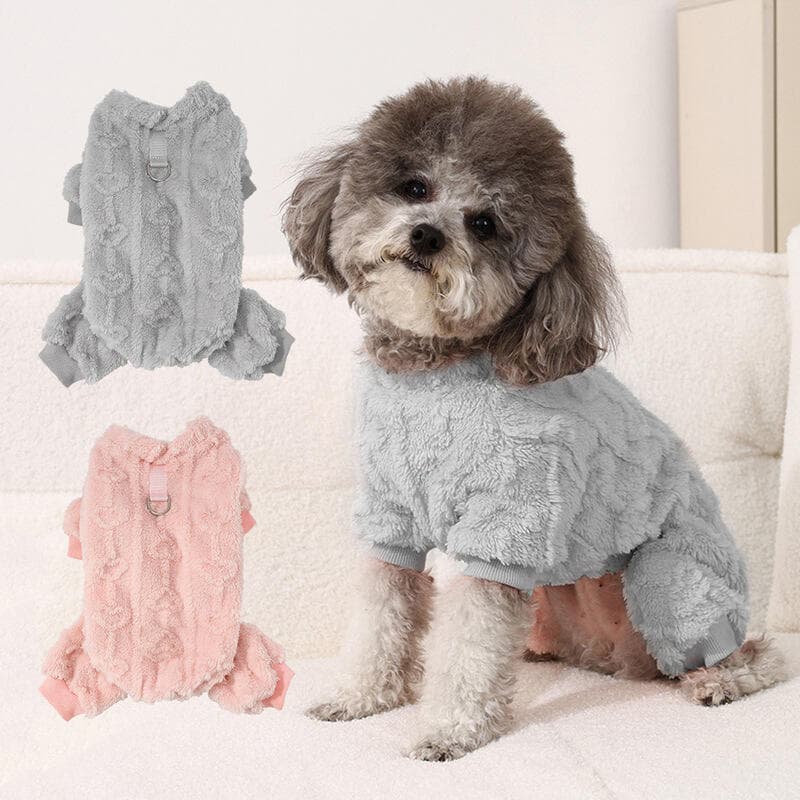 Inverno Velo Quente Cão Pano Macio Aconchegante Filhote De Cachorro Macacão De Pelúcia D-ring Geral Pet Colete Casaco Pa