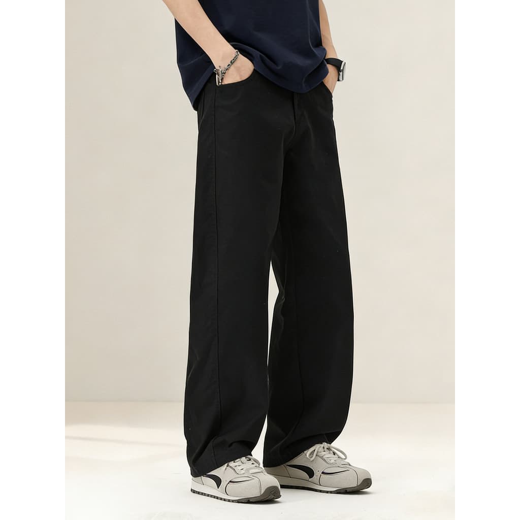 Americano puro algodão Casual calças de perna reta masculino verão 2026 novo estilo respirável Drape solto tamanho grand