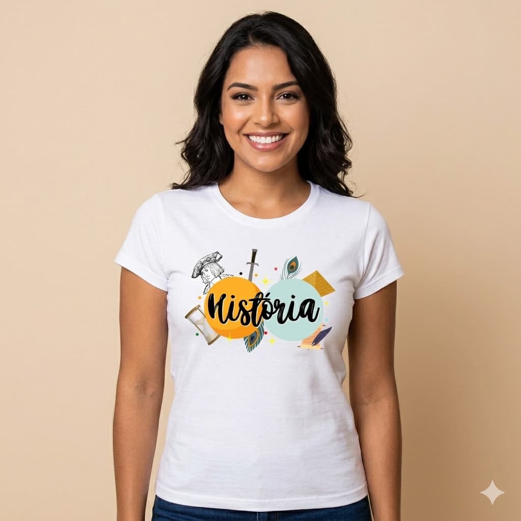 Camiseta História Baby Look  Blusa Variados Tipos 08H1