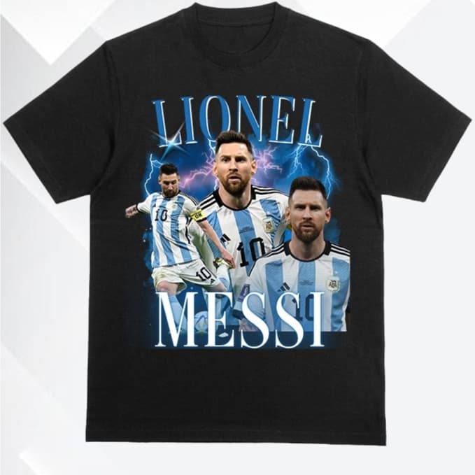 Camiseta Lionel Messi Camisa 10 Argentina Camisa Masculina Algodão Unissex Plus Size Premium