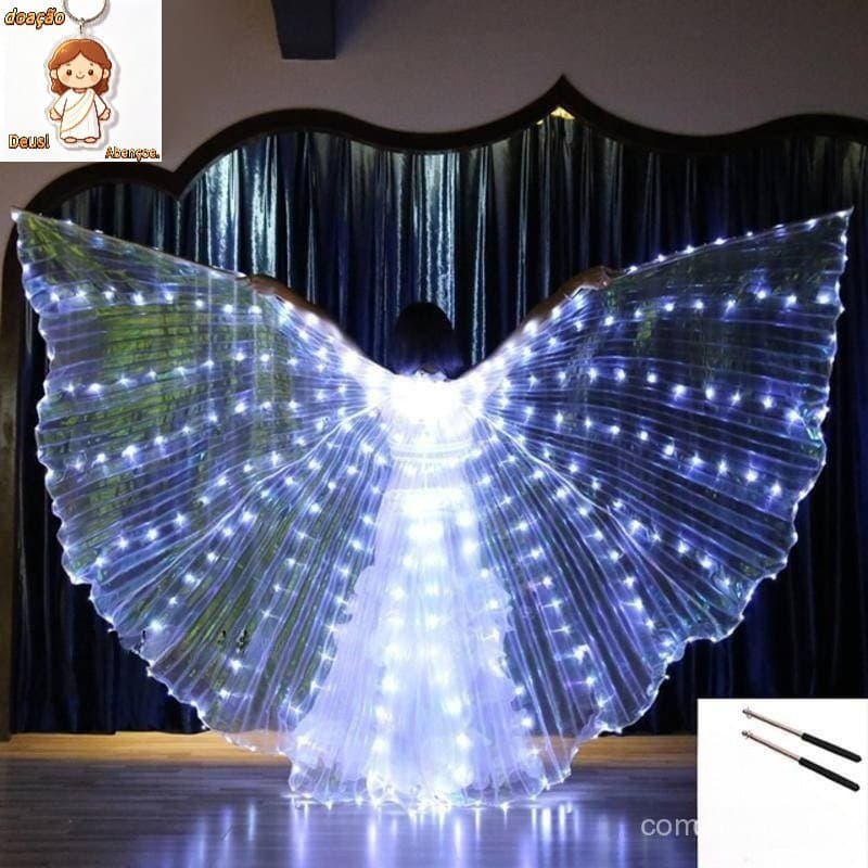 Acessório de Dança Asas de Borboleta de Barriga Led Isis Fantasia de Festa para Adultos 126