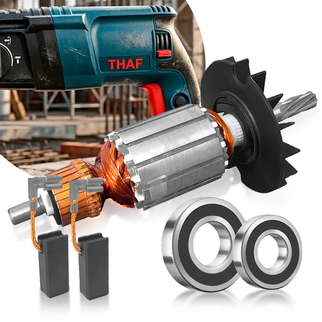 Induzido Carvão Rolamento Compatível Martelete Bosch 11253 GBH 2-26 110/220V