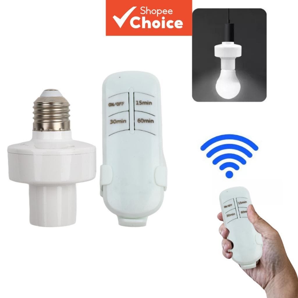 Interruptor de Temporizador Inteligente Suporte de Lâmpada E27 Sem Fio Controle Remoto 110V 220V Ligar/Desligar Base de