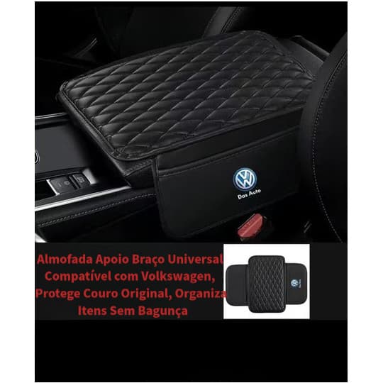 Almofada de caixa de apoio de braço do carro almofada de aumento fina respirável com bolso lateral Interior centro cotov