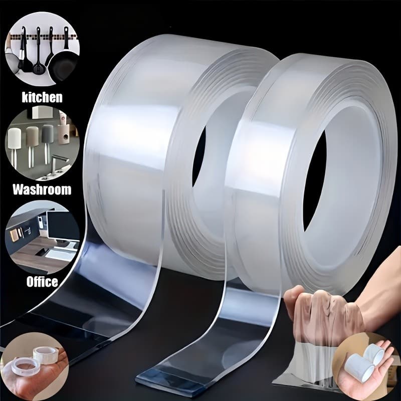 Fita Dupla Face Transparente Forte , 2 Peças , Alta Resistência , Adequada Para Casas , Cozinhas , Escritórios