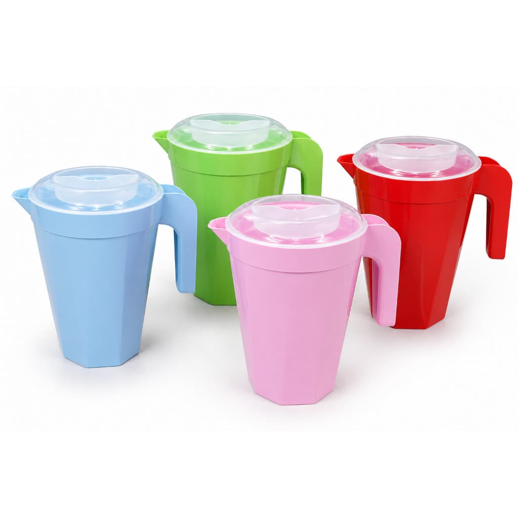 Jarra Colors 2 Litros Plastico Com Tampa Transparente Suco Água Resistente Coloridas