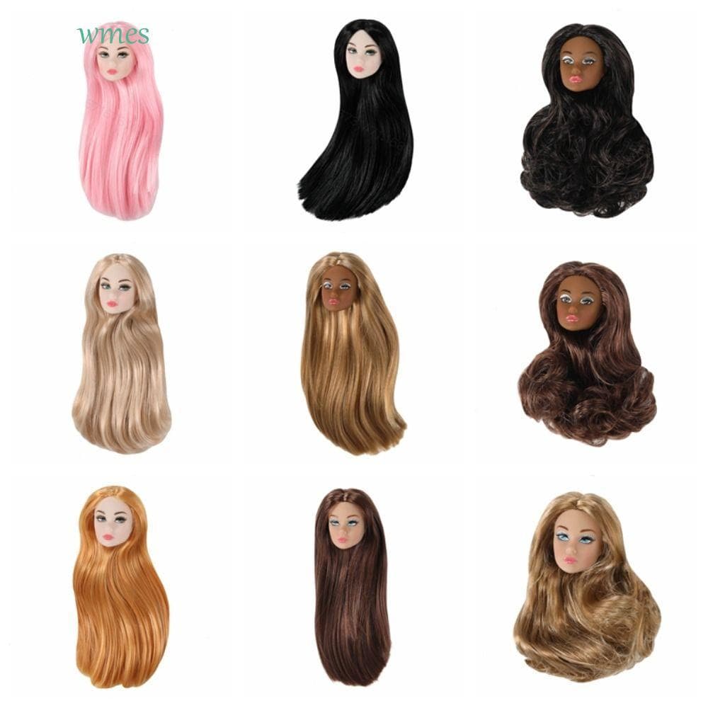 Cabeça De Boneca Supermodelo WMES1 , Cabelo Encaracolado Com Maquiagem 1/6 , Pele Escura Europeia Vestir Bonecas De 30 C