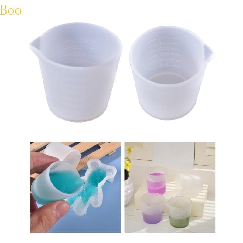 Boo 2 Peças Copos Mistura Antiaderentes, Tonificação Escala Precisa, Copo Medição Silicone Para Fundiçã
