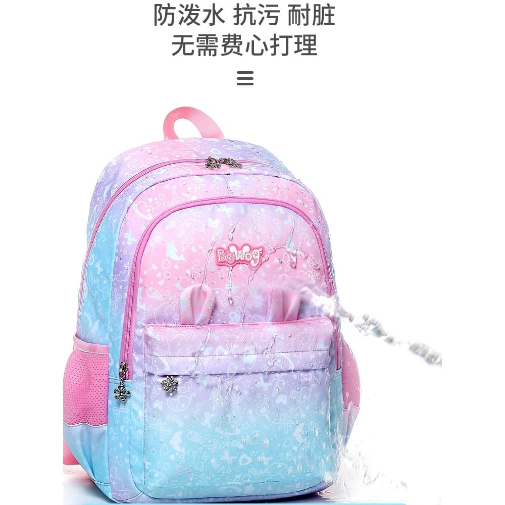 Babudou mochila escolar estudantes do ensino fundamental meninas um dois três a seis séries grande capacidade à prova d'