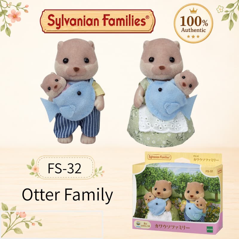 Sylvanian Families Otter Family FS-32 Doll Set EPOCH Japan Toy