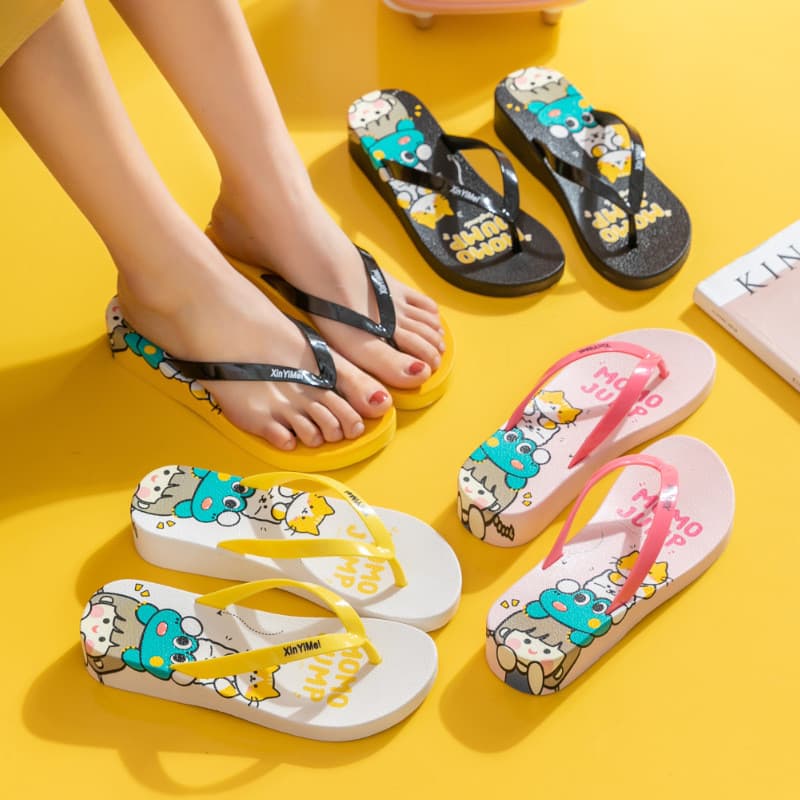 Chinelos de sola grossa femininos, uso externo, chinelos de verão da moda, banho antiderrapante, All-Ma