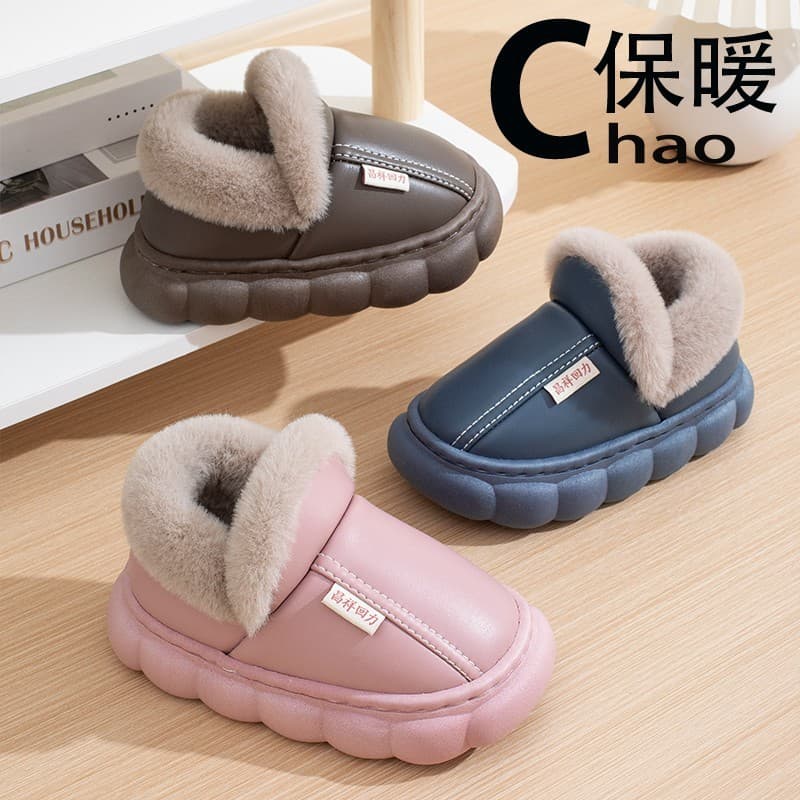 Antiderrapante interior de pelúcia quente chinelos de algodão novo estilo outono inverno chinelos de algodão meninos men