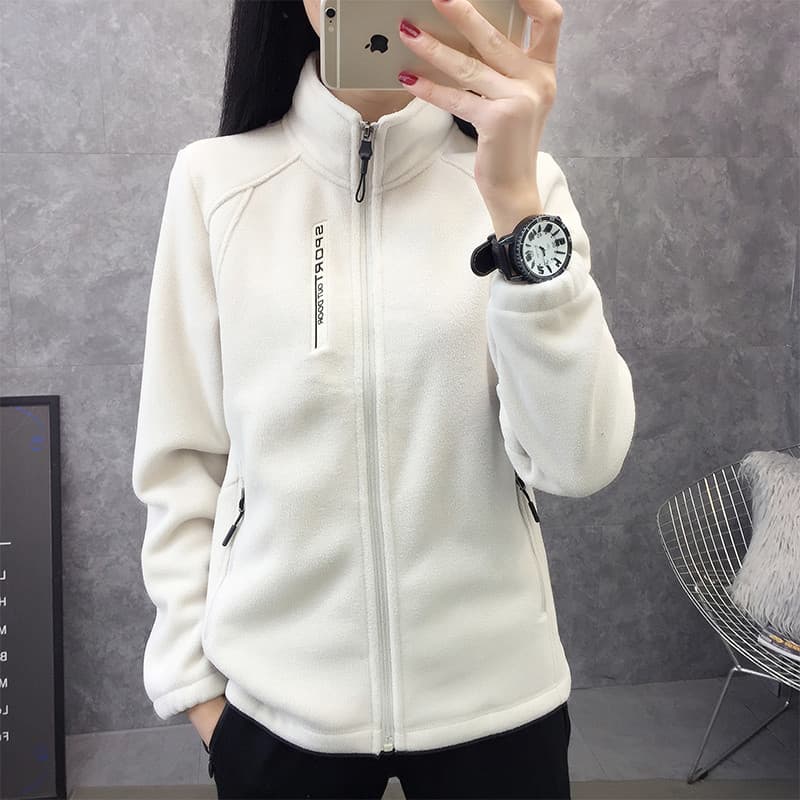 Primavera outono ao ar livre das mulheres dos homens jaqueta de lã Polar Cardigan jaqueta engrossado quente caminhadas e