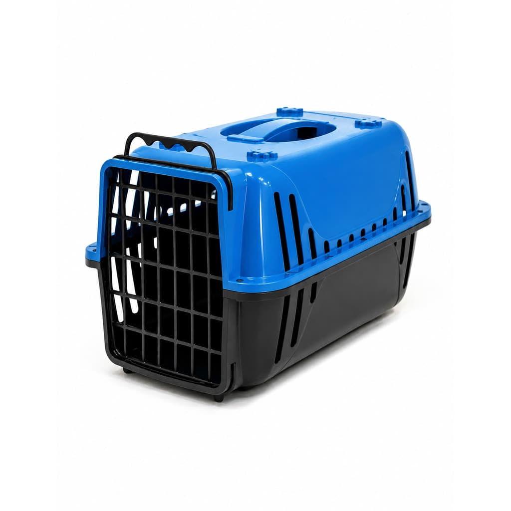 Caixa Transporte Murano Cães Gatos Porte Pequeno Azul