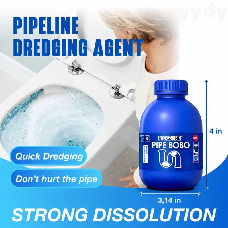 Desentupidor de Drenos PICKZONE BOBO para Cozinha, Chuveiro e Banheira, Seguro para Todos, Fórmula Doméstica de Ação Ráp