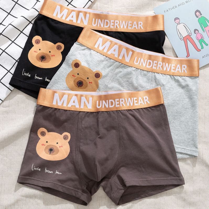 Nova roupa interior masculina na moda quatro cantos puro algodão roupa interior respirável Shorts fendas ins estilo fres