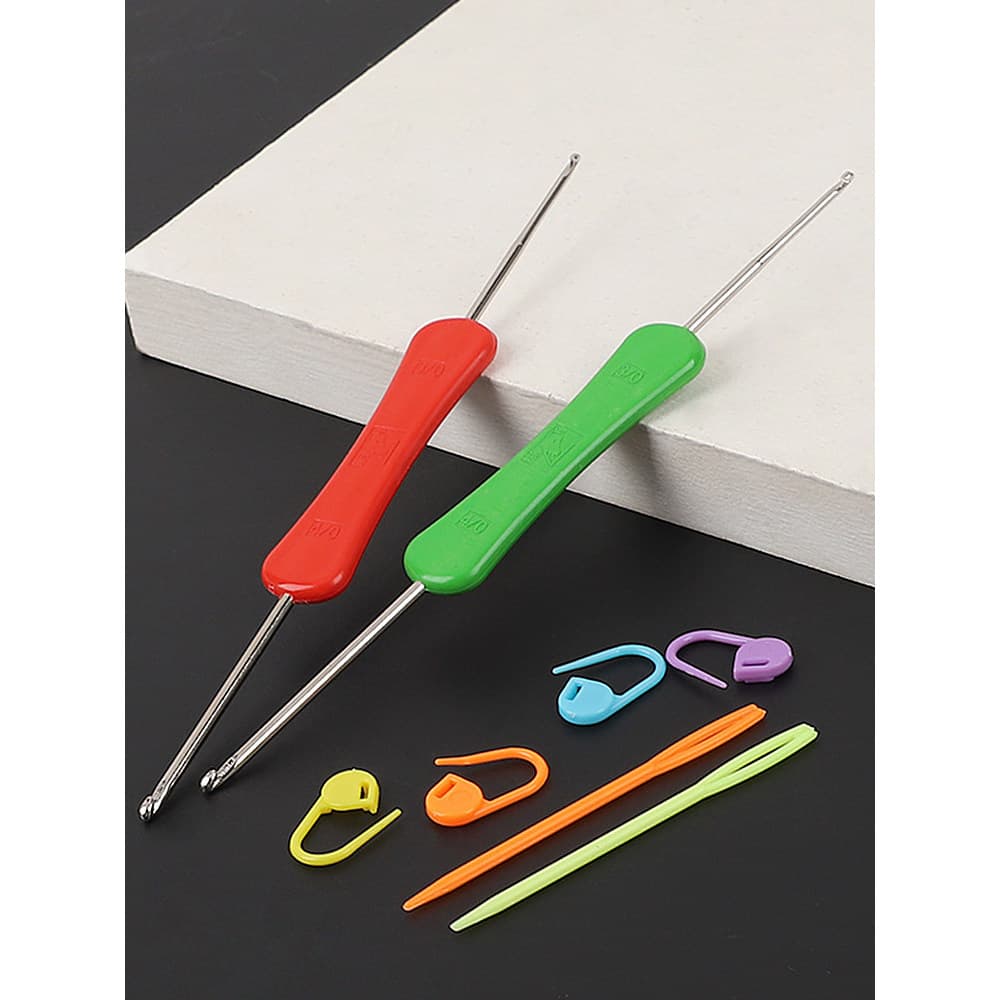 Suéter de crochê de duas cabeças, espessura de agulha, crochê pequeno, suéter de crochê, agulha, ferramenta de tricô man