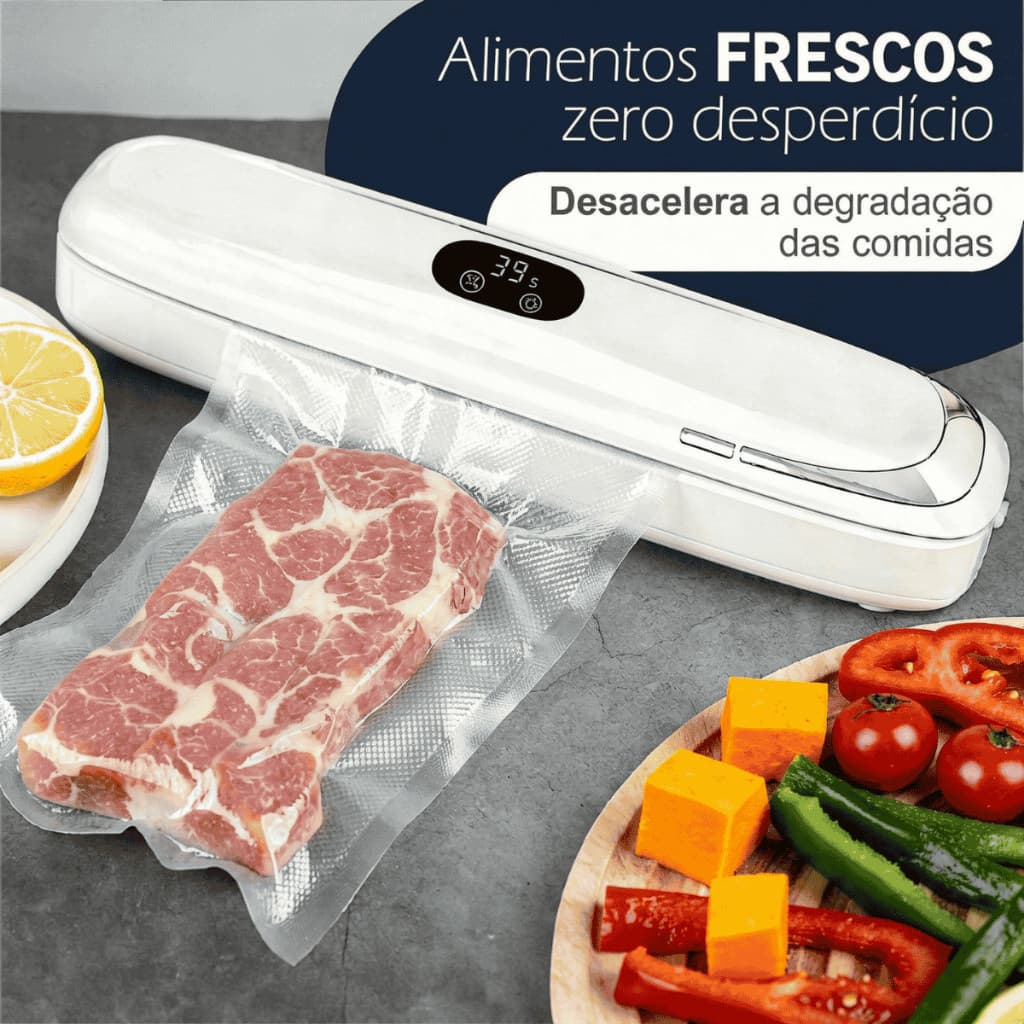 Seladora a Vácuo Automática com Controle Digital Portátil para Alimentos