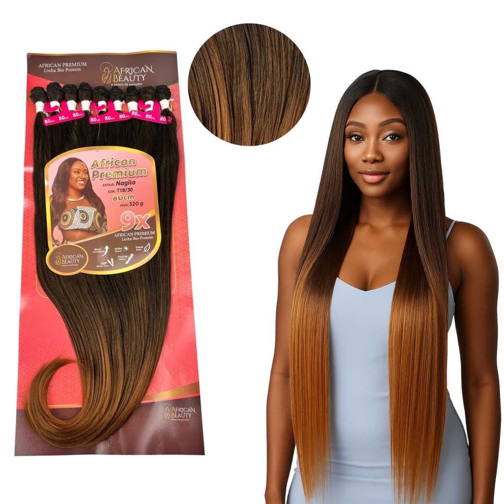 Cabelo Tela Lisa Entrelace Nagila African Beauty 320g Bio Fibra