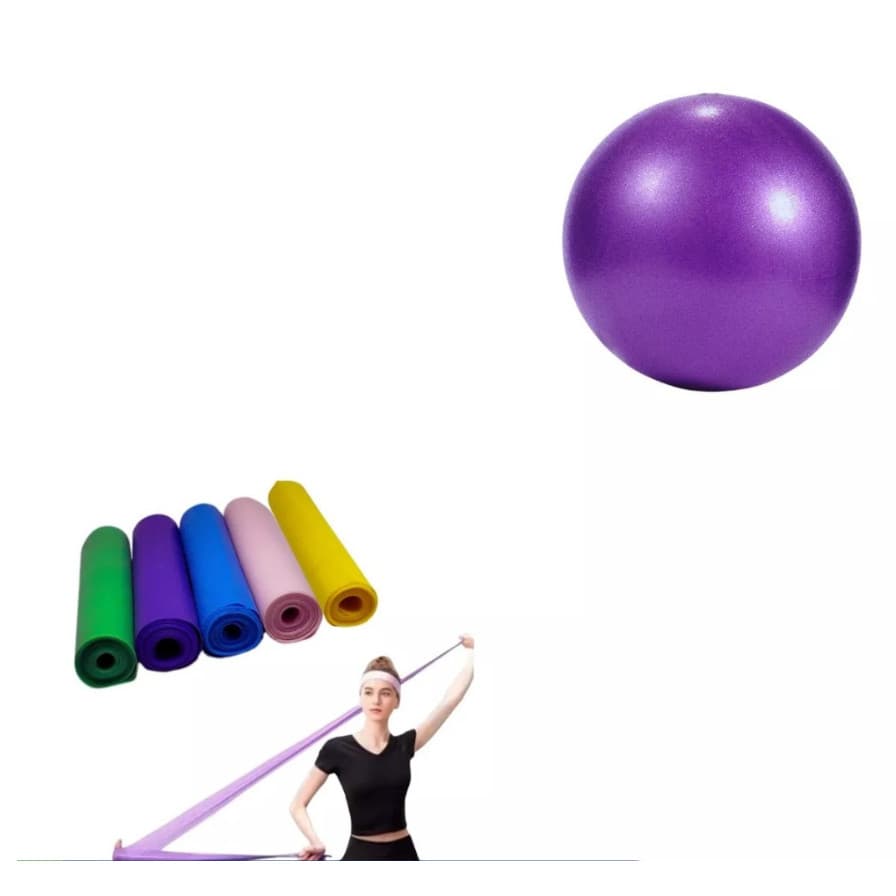 Mini Bola yoga Pilates 25cm Fisio + Faixa Elástica 150cm