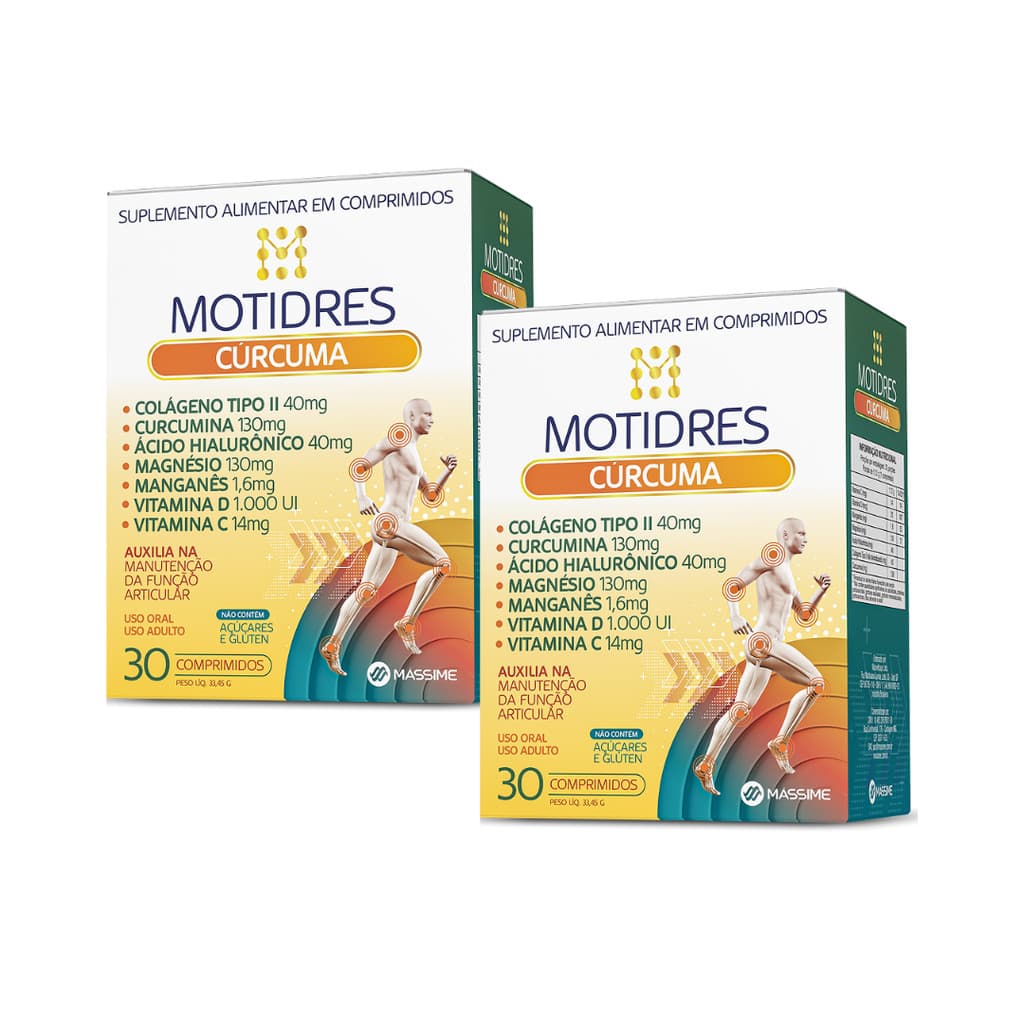 2x Motidres Cúrcuma + Colágeno Tipo 2 + Ácido Hialurônico - Massime