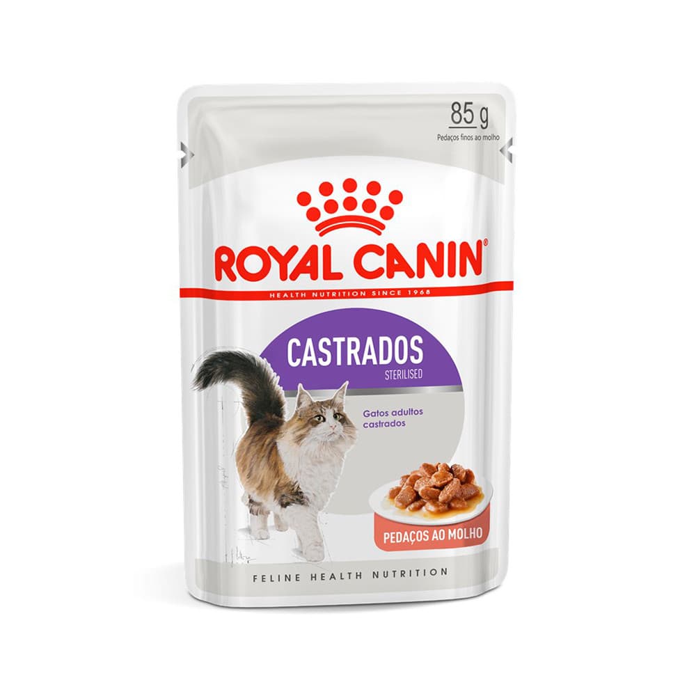 Royal Canin Pedaços ao Molho Sachê Gato Castrado 85g Cx 12Un