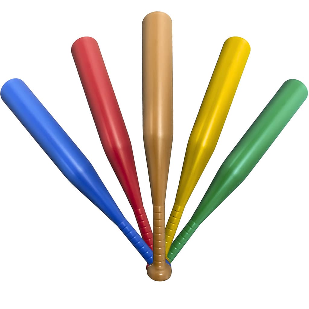 Kit 5 Taco Bastão Jogo Baseball Brinquedo Infantil de Plástico Cores Sortidas Fantasias Resistente