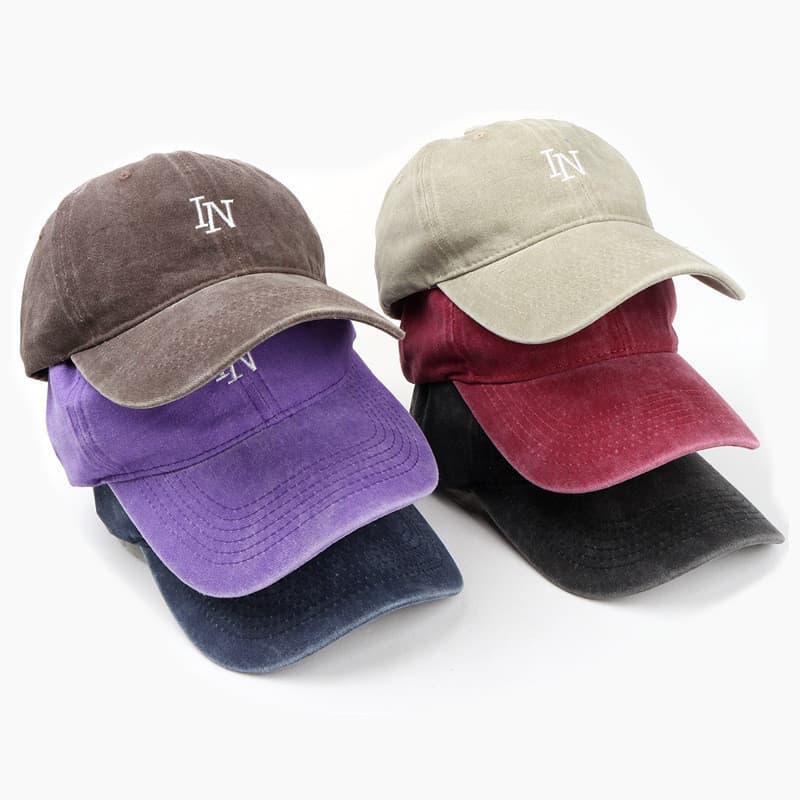 Boné Feminino com Bordado de Letras, Boné de Beisebol Macio e Lavado, Boné Masculino para Atividades ao Ar Livre, Boné P