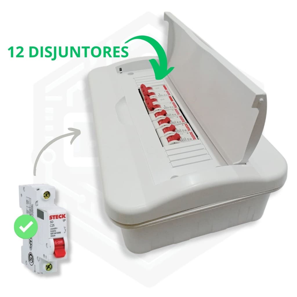 Caixa Quadro de Distribuição Luz Organizador de 8/12 Disjuntores Branca de Embutir | Super Elegante!